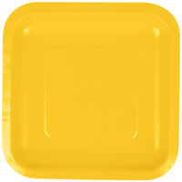 Creative Converting 453269 7" School Bus Yellow Square Paper Plate - 180/Case