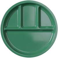 Elite Global Solutions DC1050 Rio 10 1/2 inch Autumn Green Round Four Compartment Melamine Dish   - 6/Case