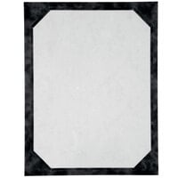 8 1/2 inch x 11 inch Black Menu Paper - Angled Marble Border - 100/Pack