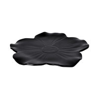 Elite Global Solutions M121FP Tropicana Design Black 12 inch Round Flower Melamine Plate