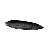Elite Global Solutions M1465PL Tropicana Design Black 14" Leaf Melamine Platter