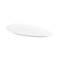 Elite Global Solutions M105PL Tropicana Design Display White 10 1/4 inch Leaf Melamine Platter
