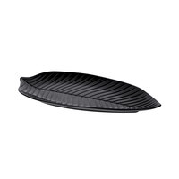 Elite Global Solutions M179PL Tropicana Design Black 17 3/4 inch Leaf Melamine Platter