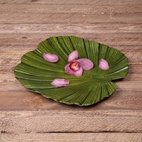 Elite Global Solutions M14PL Tropicana Design Design Green 14 inch Palm Leaf Melamine Platter