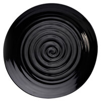 Elite Global Solutions D12RG Galaxy 12" Round Swirl Black Melamine Plate - 6/Case