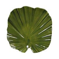 Elite Global Solutions D873PL Tropicana Design Green 8 inch x 7 3/4 inch Palm Leaf Melamine Plate - 6/Case