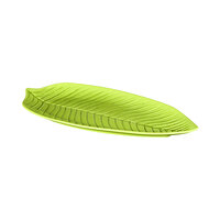 Elite Global Solutions M179PL Tropicana Design Design Green 17 3/4" Leaf Melamine Platter