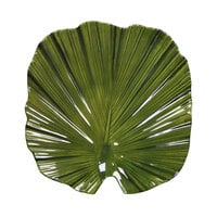 Elite Global Solutions D1110PL Tropicana Design Green 11 inch x 10 inch Palm Leaf Melamine Plate - 6/Case