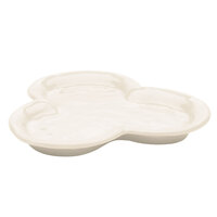 Elite Global Solutions D825P Tuscany 8 inch Antique White Melamine Three Compartment Plate - 6/Case