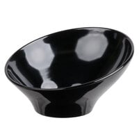 Elite Global Solutions M9 Pappasan Black 28 oz. Slanted Melamine Bowl