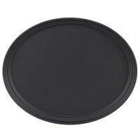 Cambro 2500CT110 Camtread® 19" x 23" Black Non-Skid Oval Serving Tray - 6/Case