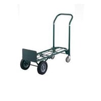 Harper DTT18648A 2-Position 800 lb. Convertible Hand / Platform Truck with 10 inch x 2 inch Solid Rubber Wheels and 5 inch Urethane Casters