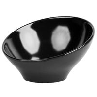 Elite Global Solutions M75 Pappasan Black 18 oz. Slanted Melamine Bowl