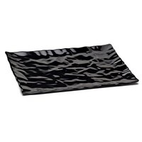 Elite Global Solutions M11181 Crinkled Paper Black 18" x 11 1/2" Rectangular Melamine Tray