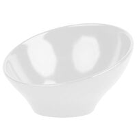 Elite Global Solutions M75 Pappasan White 18 oz. Slanted Melamine Bowl