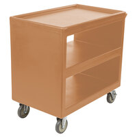 Cambro BC235157 Coffee Beige Three Shelf Service Cart - 37 1/4" x 21 1/2" x 34 5/4"