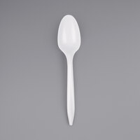 Choice Medium Weight White Plastic Teaspoon - 100/Pack