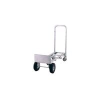 Harper GWDT2J6045 Dual Pin Handle Wide Body Senior Aluminum Hand Truck / Platform Truck 1000 lb. with 10 inch x 2 1/2 inch Solid Rubber Wheels
