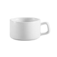 CAC PRM-3-P Clinton 2.5 oz. Rolled Edge Bright White Porcelain Espresso Cup - 36/Case