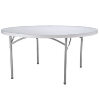 Flash Furniture Round Folding Table, 60" Plastic, White Granite - RB-60R-GG