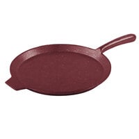 Tablecraft CW4130MRS 10 inch Maroon Speckle Cast Aluminum Pizza Tray with Handle