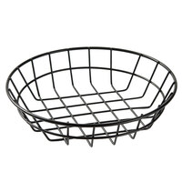 American Metalcraft WIB80 Black Round Wire Basket - 8 inch x 2 inch