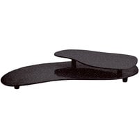 Tablecraft CW16080MIS 25 inch x 10 inch Midnight Speckle Cast Aluminum Two Tiered Platter
