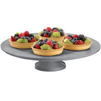 Tablecraft CW17005GR 14 inch x 4 inch Granite Cast Aluminum Round Platter with Cake Stand