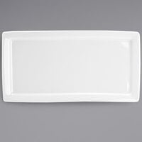 Tuxton GSP-552 TuxTrendz Santorini 15 1/2" x 8" Bright White Rectangular China Plate   - 6/Case