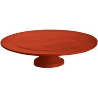 Tablecraft CW17005CP 14 inch x 4 inch Copper Cast Aluminum Round Platter with Cake Stand