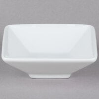 Tuxton BPB-065P 6.5 oz. Porcelain White Mini Footed Square China Bowl - 24/Case