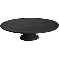 Tablecraft CW17005BK 14 inch x 4 inch Black Cast Aluminum Round Platter with Cake Stand