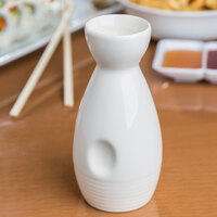 GET NC-4003-W 9 oz. Porcelain Fuji Sake Bottle   - 12/Pack