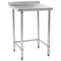 Eagle Group T2430STEM-BS 24 inch x 30 inch Open Base Stainless Steel Commercial Work Table with 4 1/2 inch Backsplash