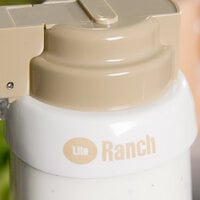 Tablecraft CB20 Imprinted White Plastic Lite Ranch Salad Dressing Dispenser Collar with Beige Lettering