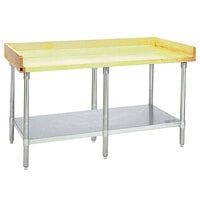 Eagle Group MT3096S-BS Wood Top Work Table with Stainless Steel Undershelf and 4 inch Backsplash - 30 inch x 96 inch