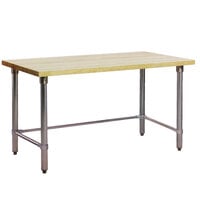 Eagle Group MT3060ST Wood Top Work Table with Stainless Steel Base - 30 inch x 60 inch