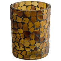 Sterno 80100 3 1/2" Amber Mosaic Votive Liquid Candle Holder