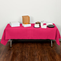 Creative Converting 710205B 54 inch x 108 inch Hot Magenta Pink Tissue / Poly Table Cover