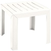 Grosfillex CT052004 Bahia 16 inch x 16 inch White Resin Low Table