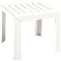 Grosfillex CT052004 Bahia 16" x 16" White Resin Low Table