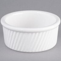 Tuxton BWX-1604 13.5 oz. White China Souffle / Ramekin with Swirl Sides - 12/Case