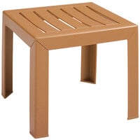 Grosfillex CT052008 Bahia 16" x 16" Teakwood Resin Low Table