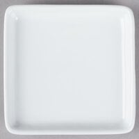 Tuxton BPA-045H 4 5/8 inch Porcelain White Square China Tray - 24/Case