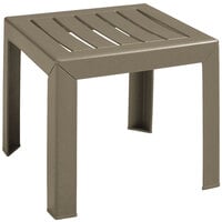Grosfillex CT052181 Bahia 16 inch x 16 inch Taupe Resin Low Table