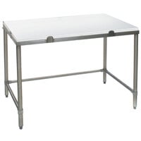 Eagle Group CHT3048S 30 inch x 48 inch Poly Top Stainless Steel Chopping Table - Open Base