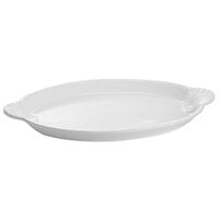 Tablecraft CW3030W 20 inch x 14 inch White Cast Aluminum Oval Shell Platter