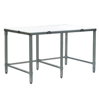 Eagle Group CT3084S 30 inch x 84 inch Poly Top Stainless Steel Cutting Table - Open Base