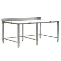 Eagle Group TB30108S 30 inch x 108 inch Poly Top Stainless Steel Trimming Table - Open Base