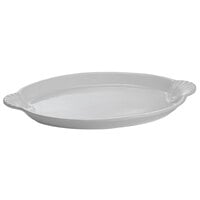 Tablecraft CW3030GY 20 inch x 14 inch Gray Cast Aluminum Oval Shell Platter
